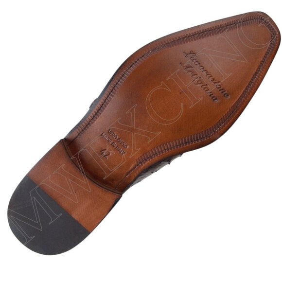 CALZOLERIA TOSCANA OSTRICH LOAFERS EU 42 ITALIAN DESIGNER MENS SHOES NEW IN BOX